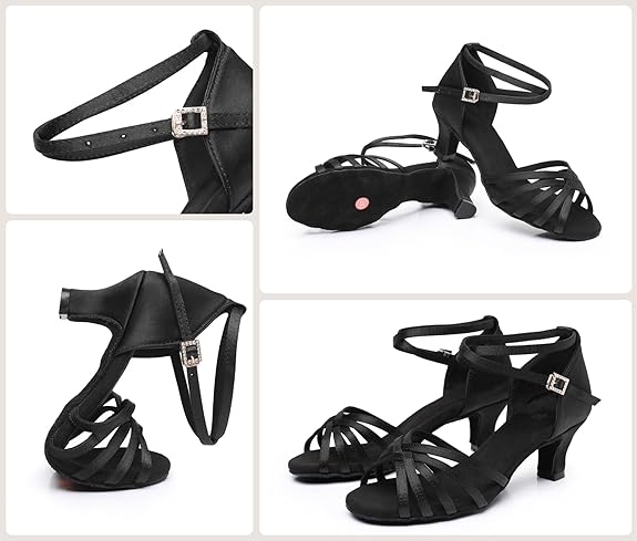 Go Salera ® Zapatos de baile Profesionales para Bailar y Caminar Negro